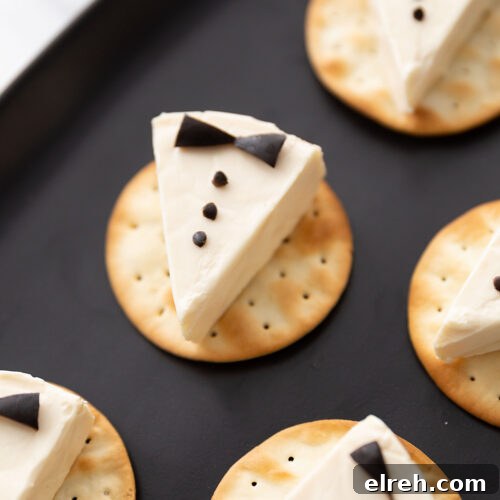 Tuxedo Cheese Crackers for Parties 7 Tuxedo Cheese Crackers New Year's Eve Appetizer
