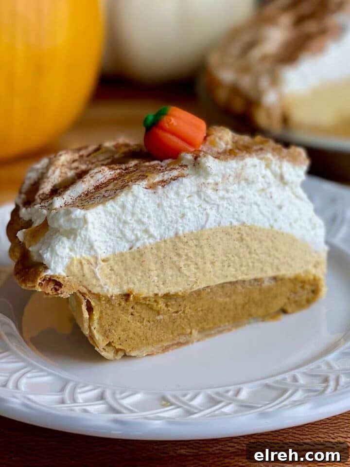 Triple layer pumpkin cream pie