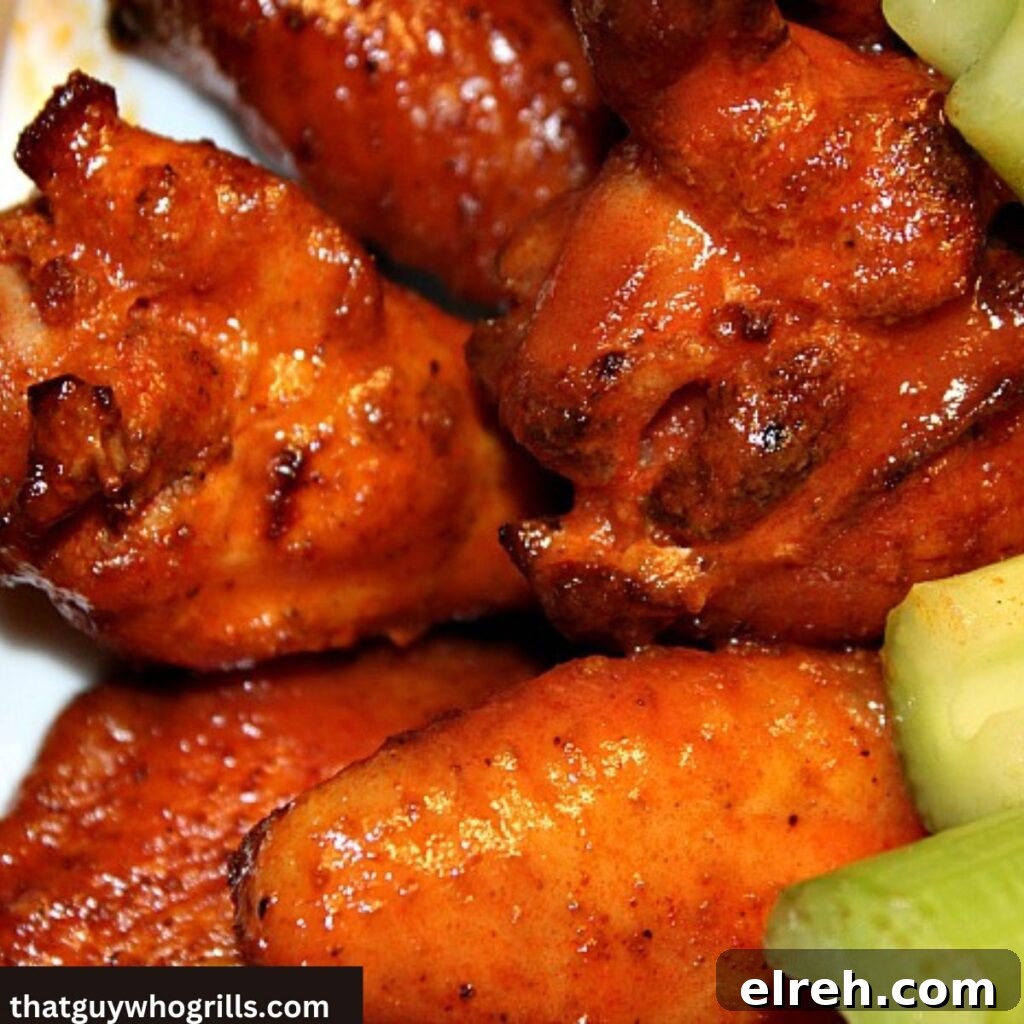 Smoked Chicken Recipes for Tender, Flavorful Results 11 Sauced spicy smoked chicken wings with celery