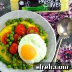 Peas, cheese and grits - Great vegetarian breakfast, lunch or dinner.