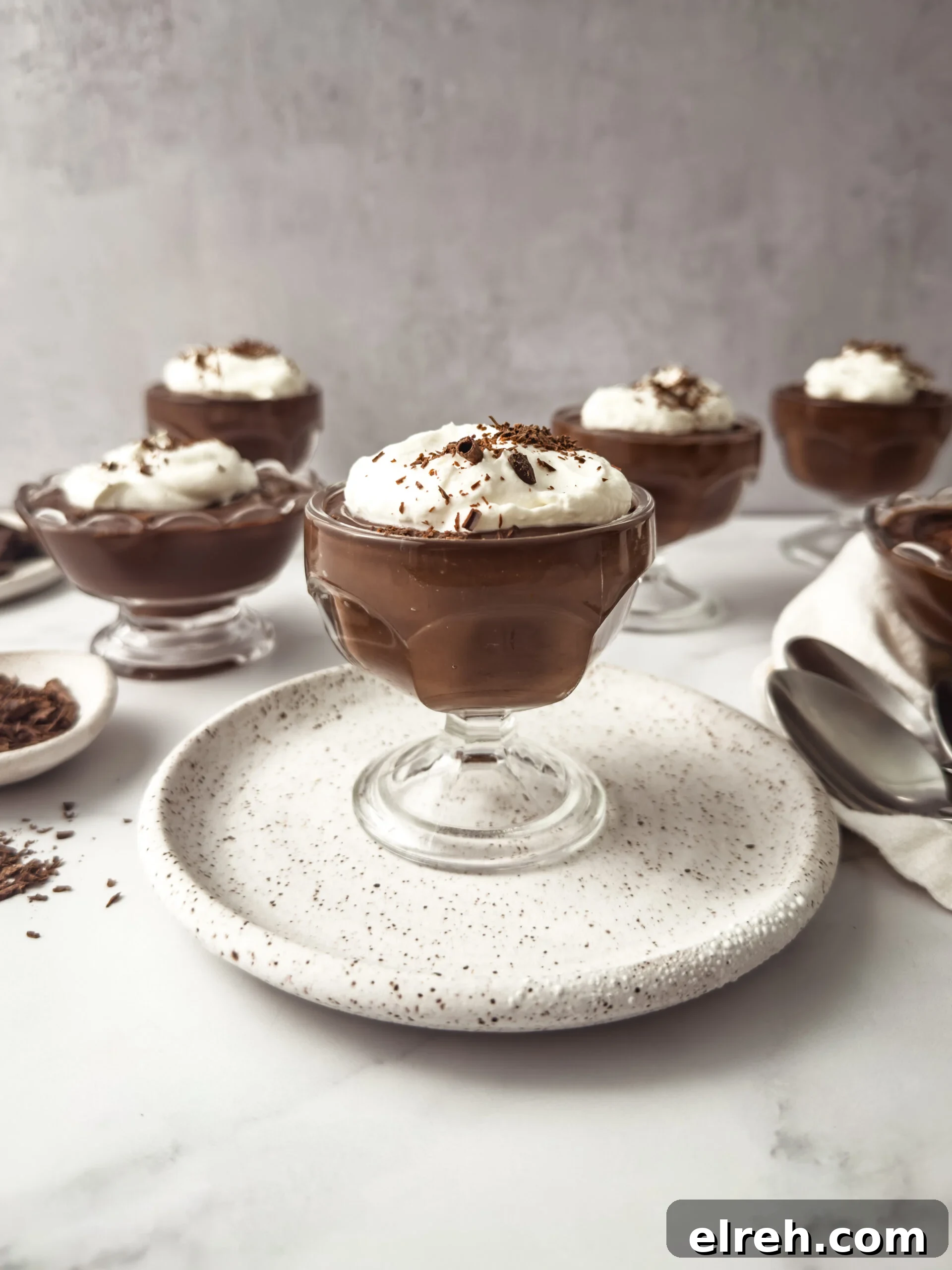 Creamy Homemade Chocolate Pudding Recipe 2 Small glass cups of chocolate pudding