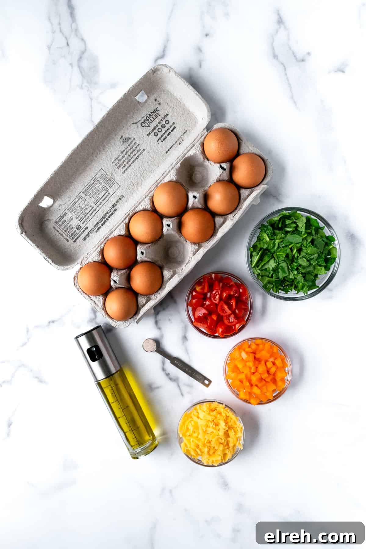 Veggie Egg Bites Ingredients.
