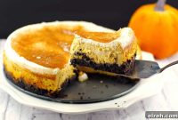 Light Pumpkin Cheesecake with Rich Chocolate Crust