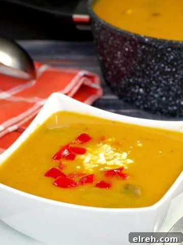Pumpkin soup in white bowl