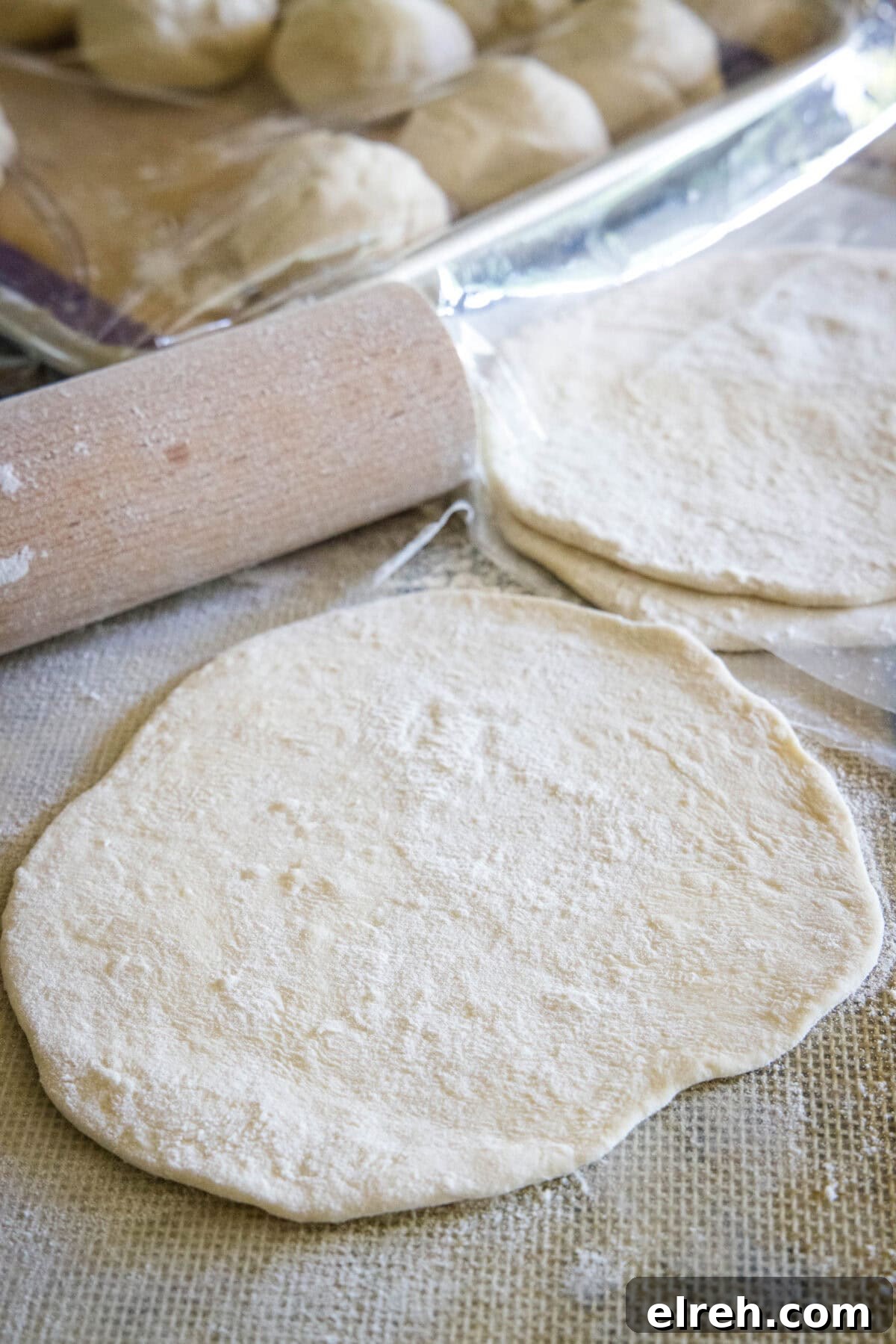 rolling fry bread into disks