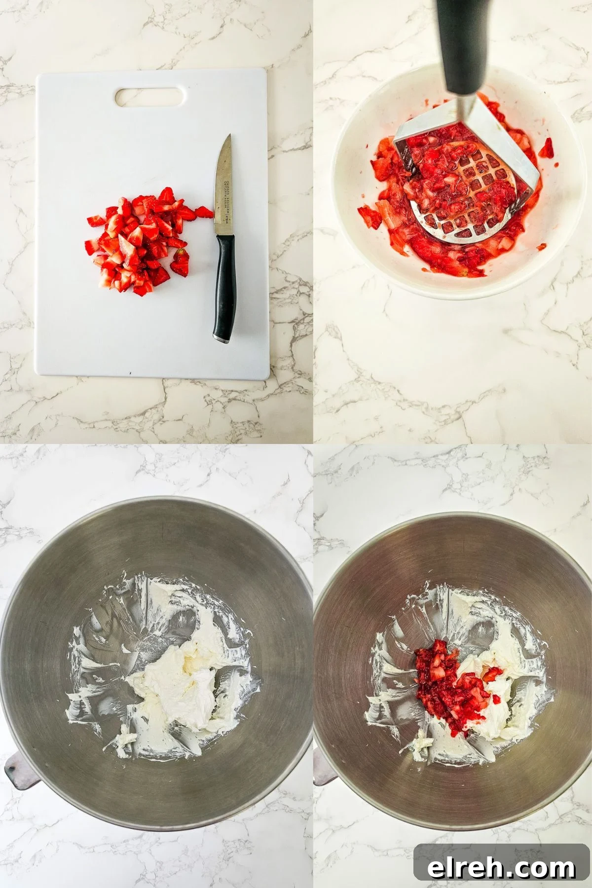 No-Bake Strawberry Cheesecake Dip Recipe 5 Step by step images for how to make strawberry cream cheese dip recipe.