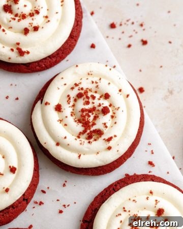 Red velvet cookies with frosting