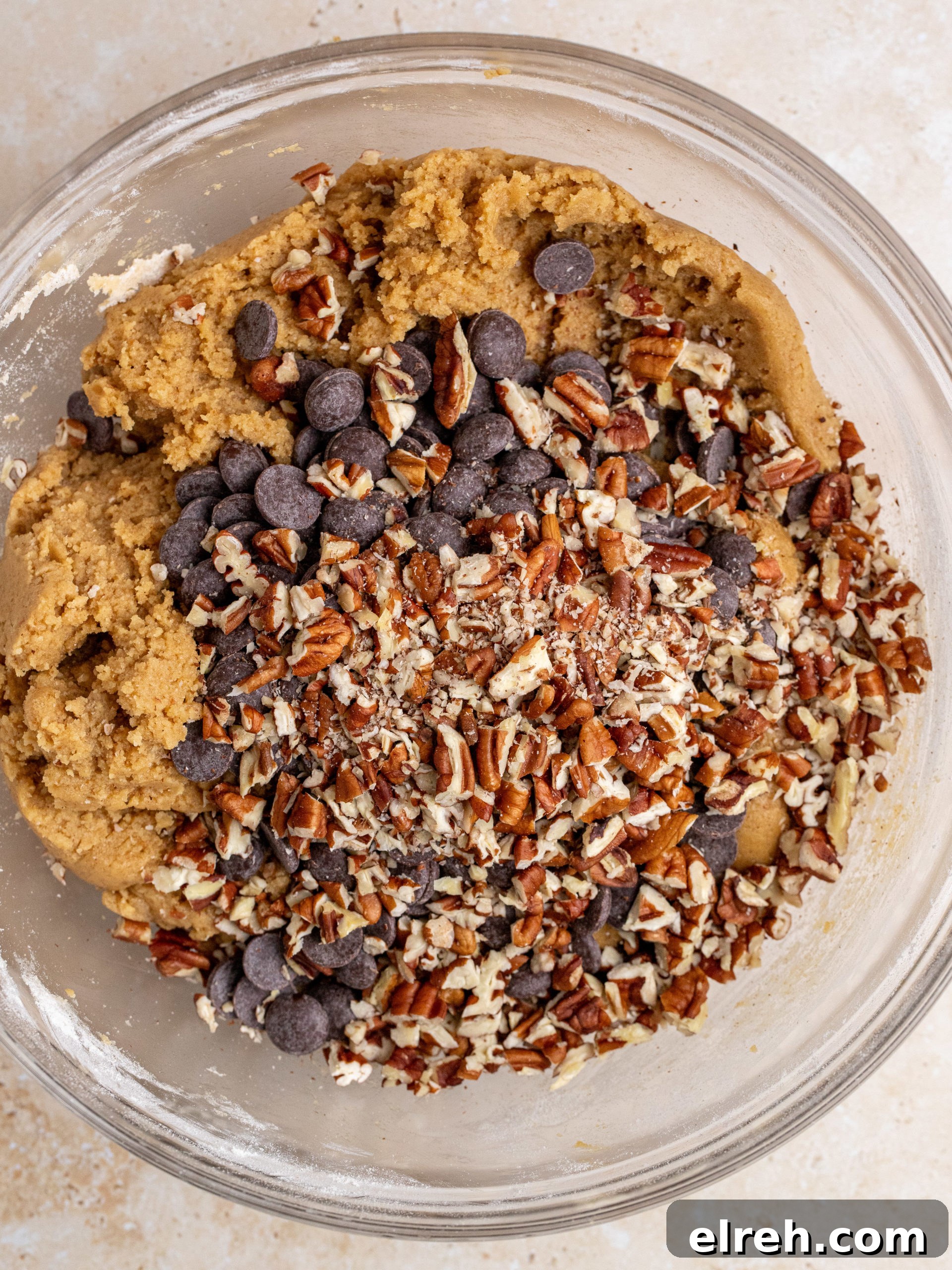 Chewy Chocolate Chip Cookies with Toasted Pecans 6 Fold in chocolate and pecans