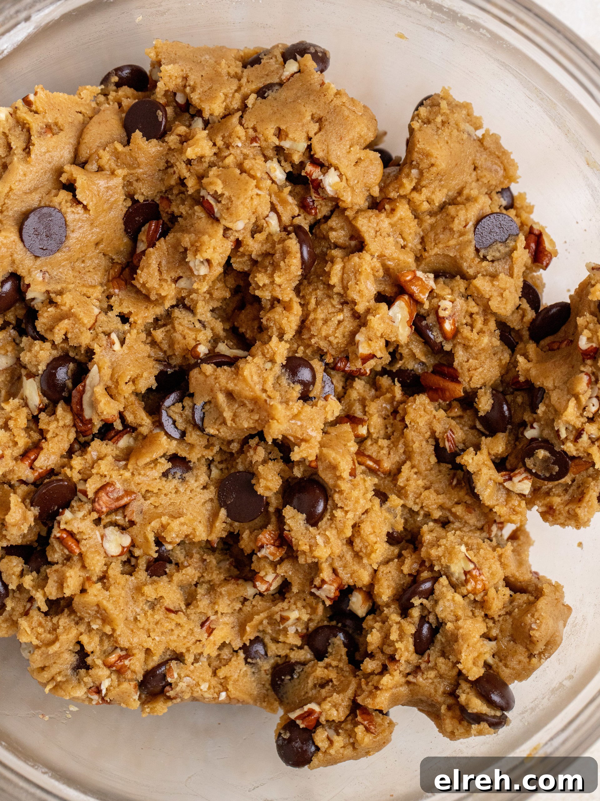 Chewy Chocolate Chip Cookies with Toasted Pecans 7 Cookie dough balls chilled on tray