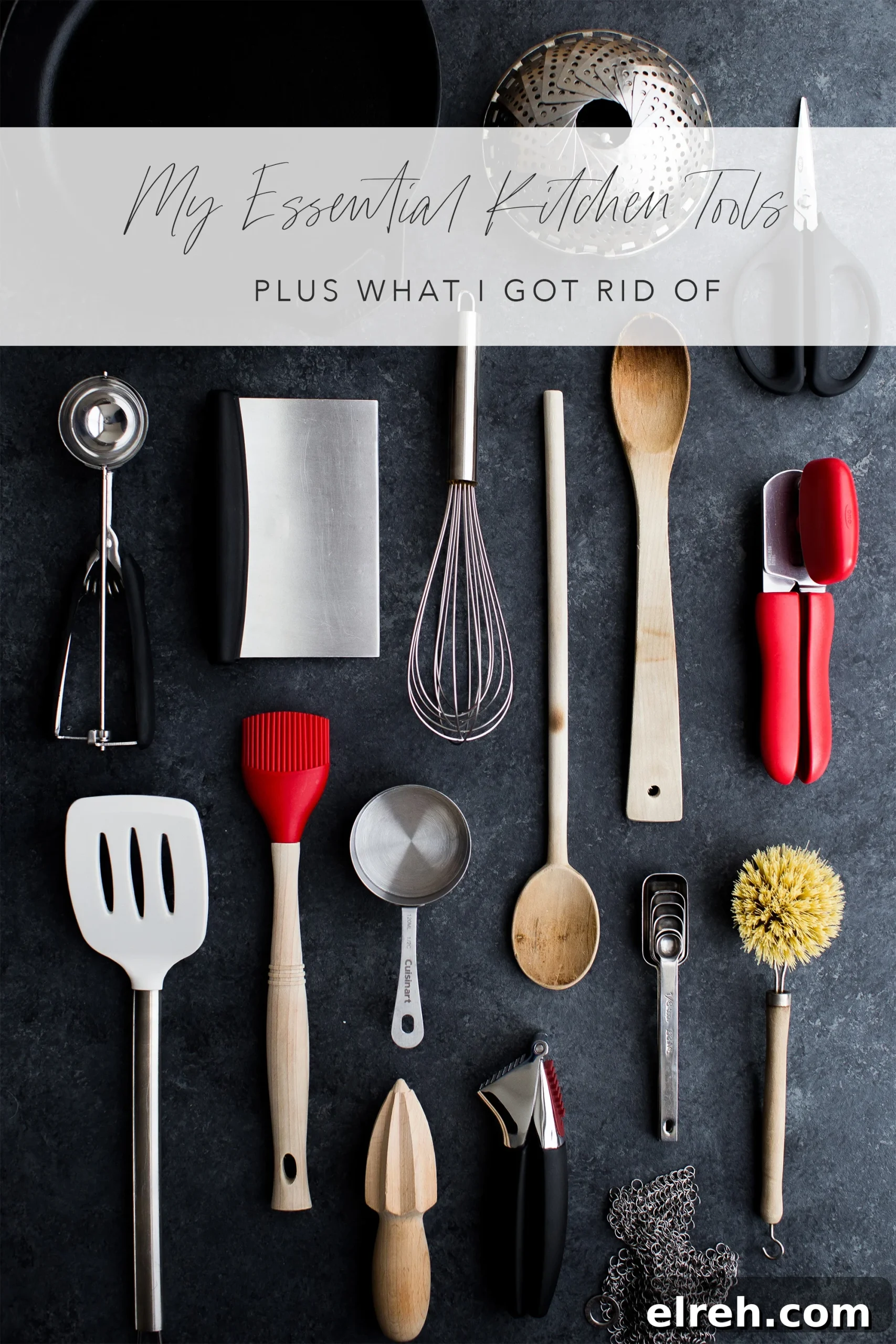 Minimalist kitchen tools flatlay