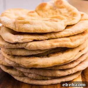 stack of cooked pita bread.
