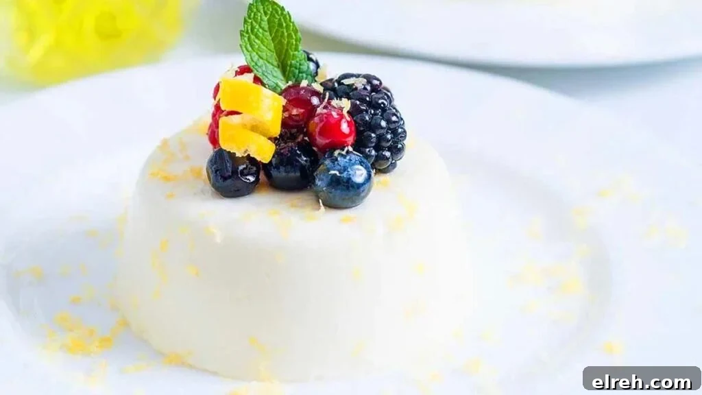 50 July Recipes to Cook This Summer 15 A plate with a limoncello panna cotta with fresh berries.