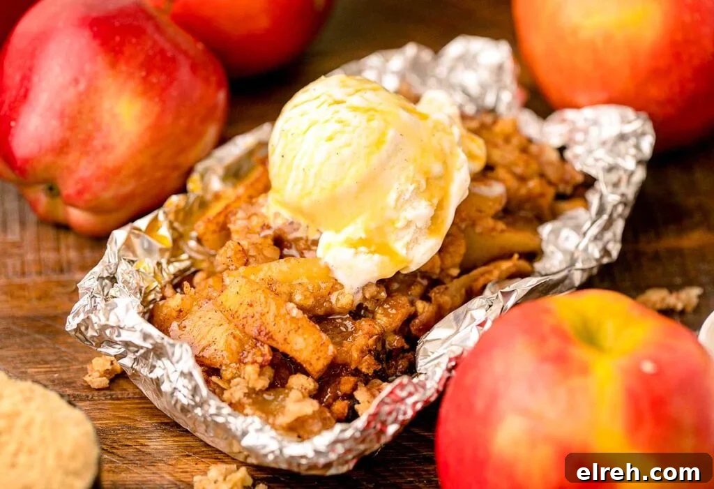 50 July Recipes to Cook This Summer 16 Campfire apple crisp in tin foil.