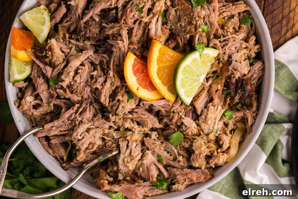 50 July Recipes to Cook This Summer 23 Overhead view of a large bowl of smoked pulled pork.