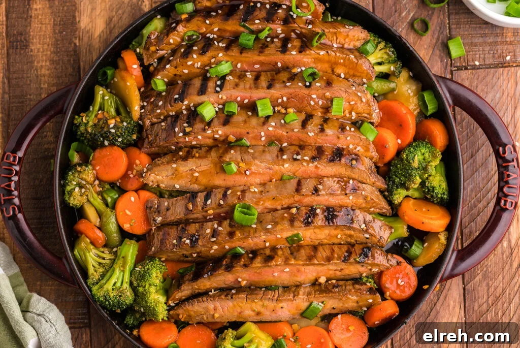 50 July Recipes to Cook This Summer 25 Teriyaki flank steak with veggies.