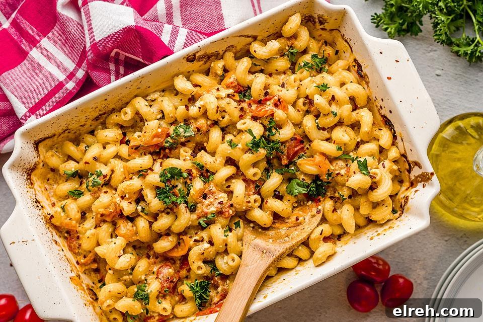 50 July Recipes to Cook This Summer 27 Overhead view of a pasta dish in a casserole.