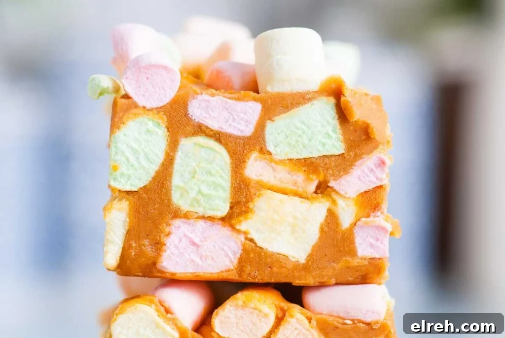 50 July Recipes to Cook This Summer 4 A cut peanut butter marshmallow confetti square.