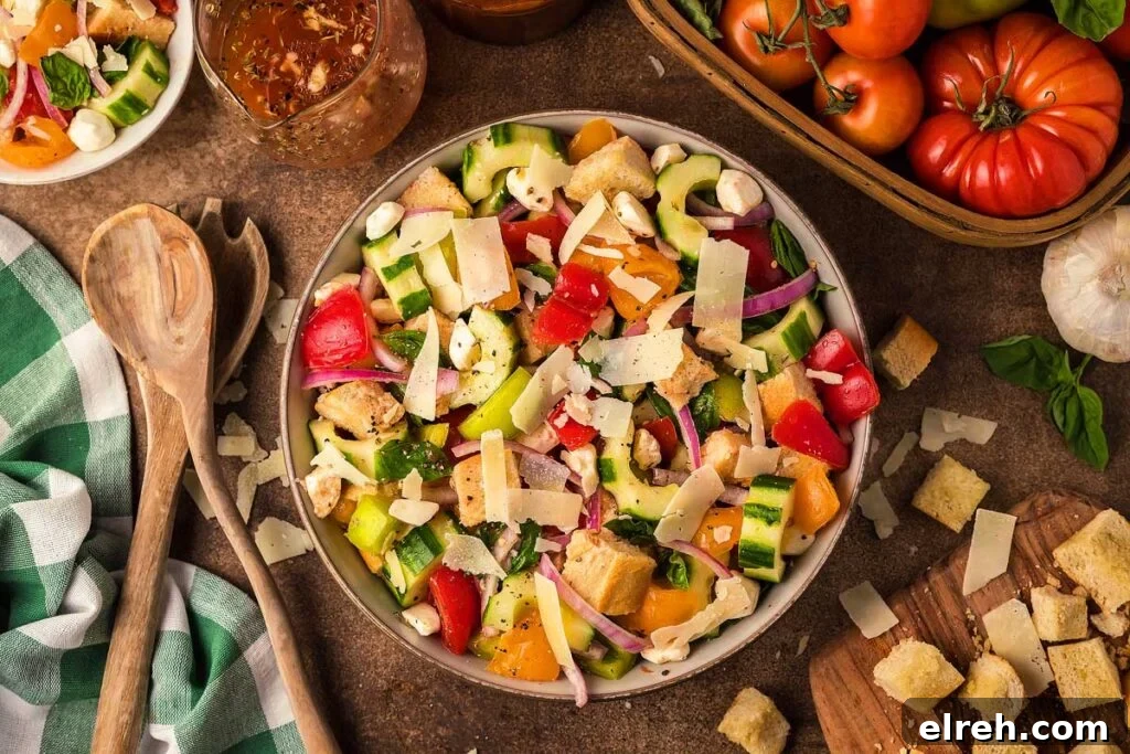 50 July Recipes to Cook This Summer 36 Italian panzanella salad in a large bowl.