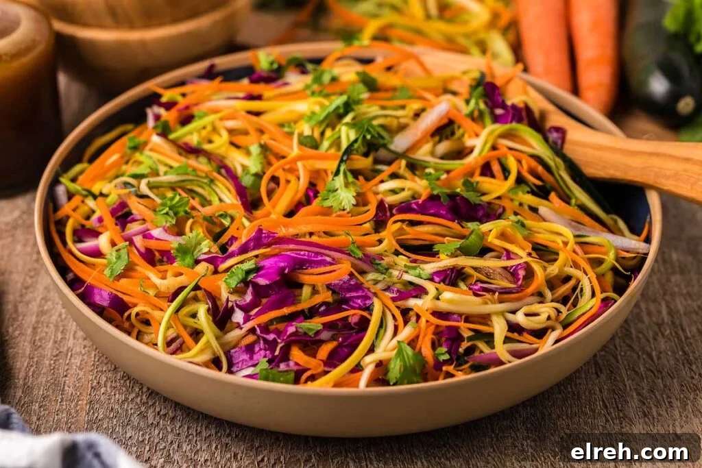 50 July Recipes to Cook This Summer 37 A large bowl with a zucchini noodle salad.