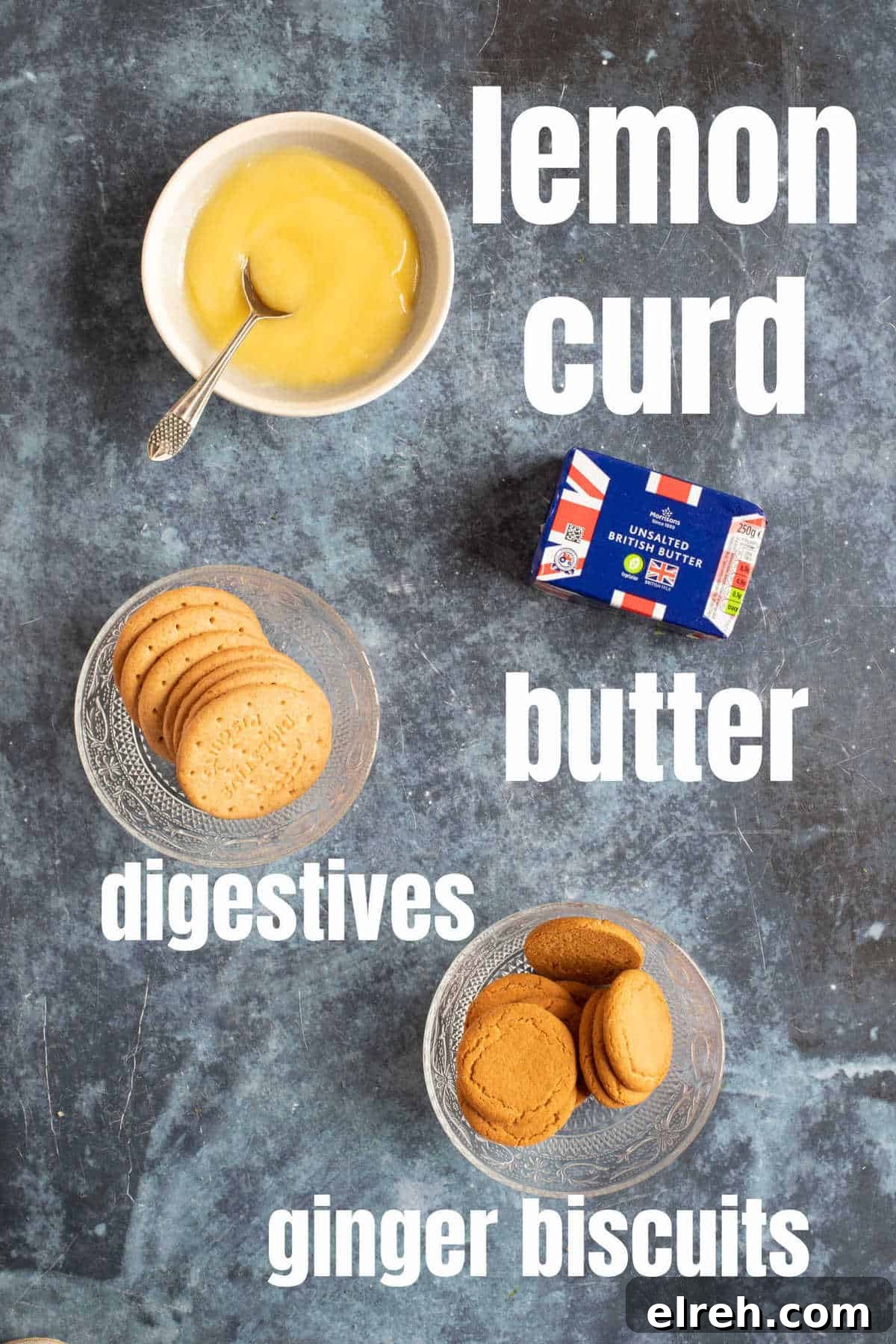 Mini Lemon Curd Tartlets with Buttery Crust 3 Ingredients for lemon curd tartlets.
