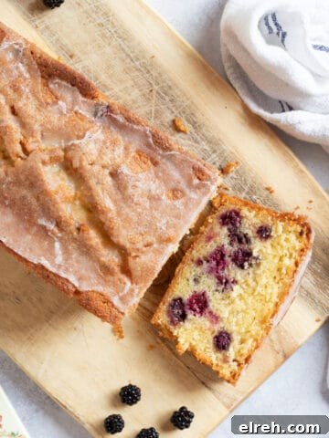 Blackberry loaf cake.