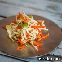 a small plate with a serving of nc coleslaw