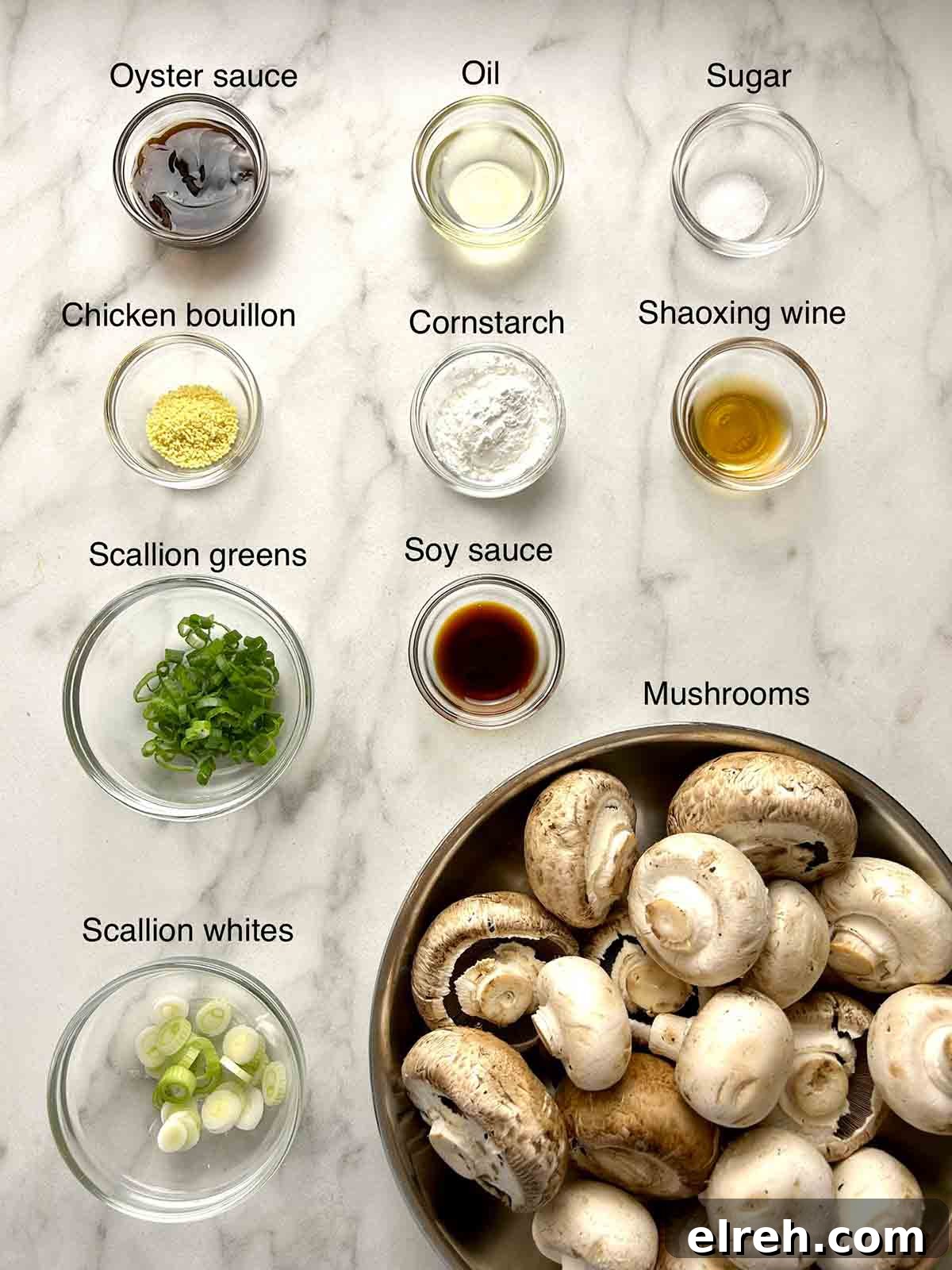 ingredients prepped in bowls