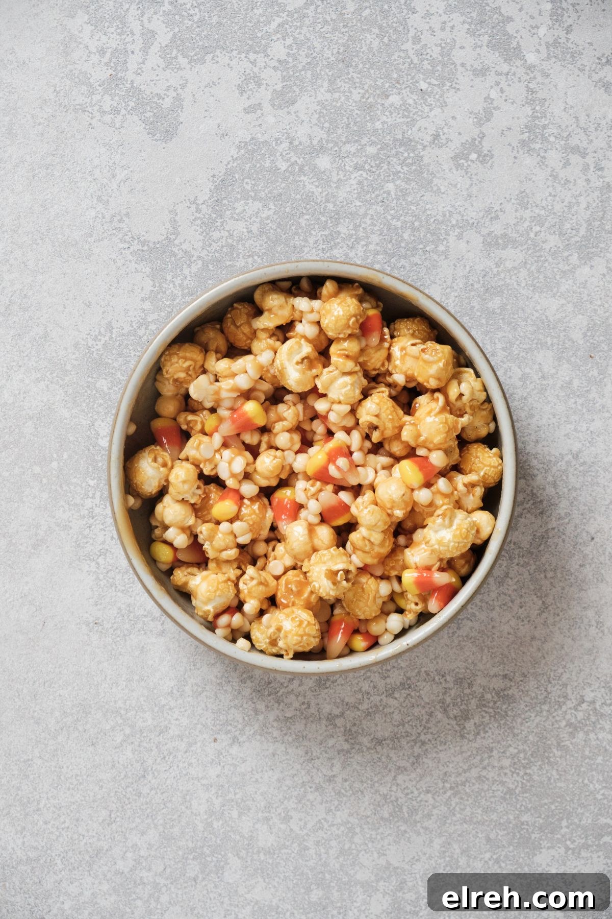 Caramel corn cupcake topping in a bowl.