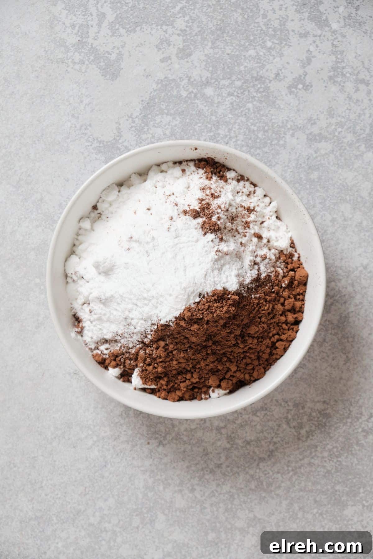 Chocolate cupcake dry ingredients.