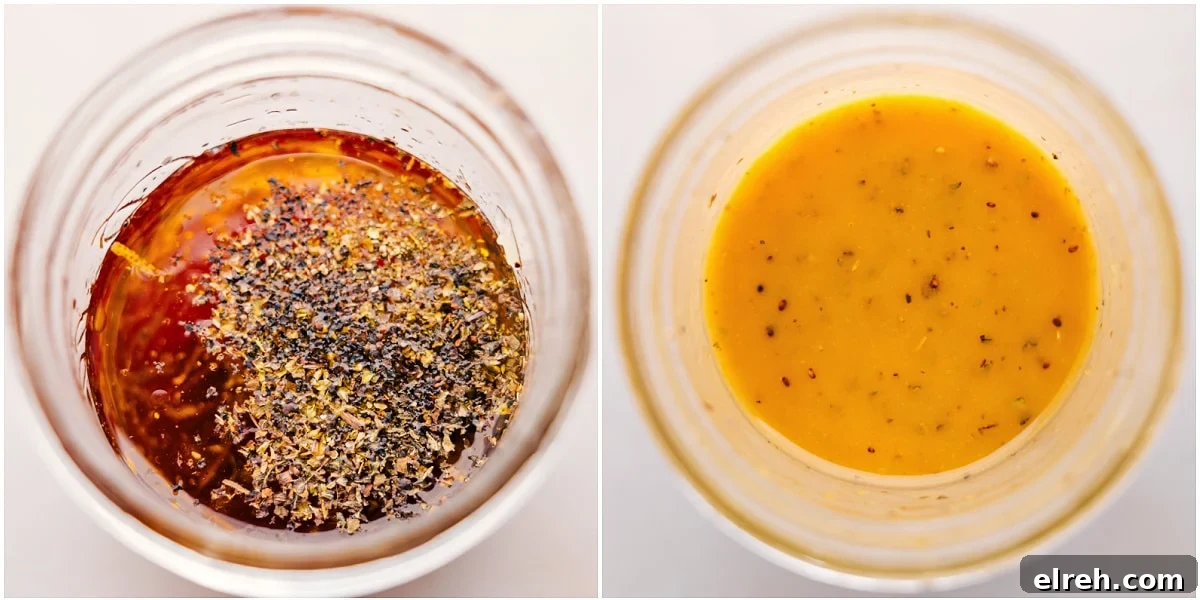 Sweet Potato Quinoa Salad Lemon Dressing Dressing being mixed together in a mason jar.