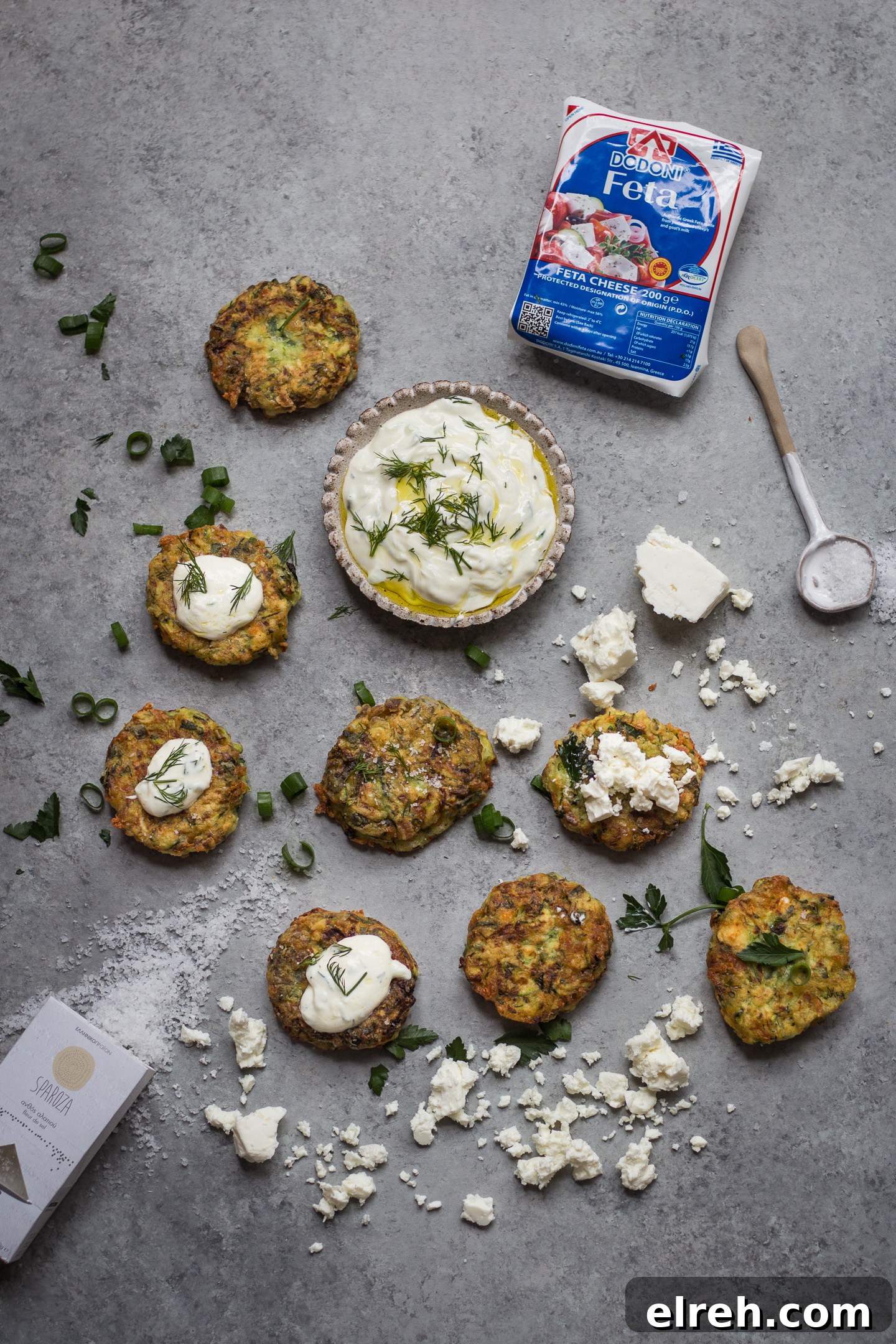 GREEK KOLOKITHOKEFTEDES (ZUCCHINI, FETA AND HERB FRITTERS) GLUTEN FREE RECIPE 4