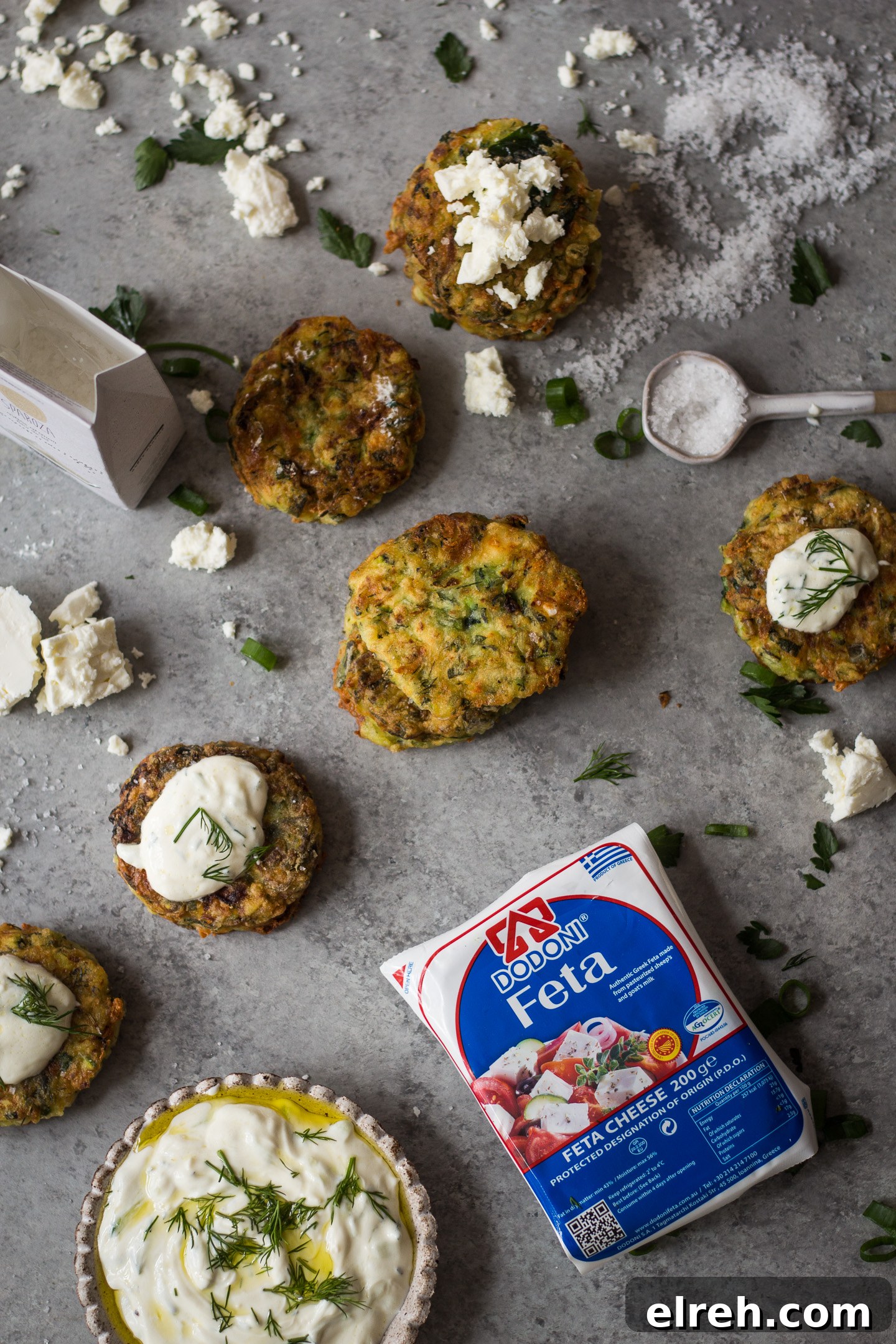 GREEK KOLOKITHOKEFTEDES (ZUCCHINI, FETA AND HERB FRITTERS) GLUTEN FREE RECIPE 7