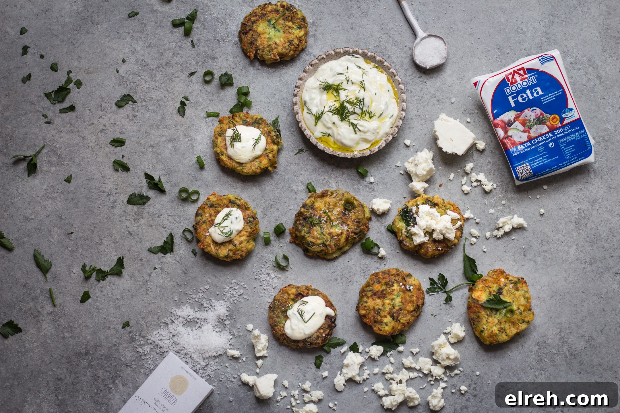 GREEK KOLOKITHOKEFTEDES (ZUCCHINI, FETA AND HERB FRITTERS) GLUTEN FREE RECIPE 3